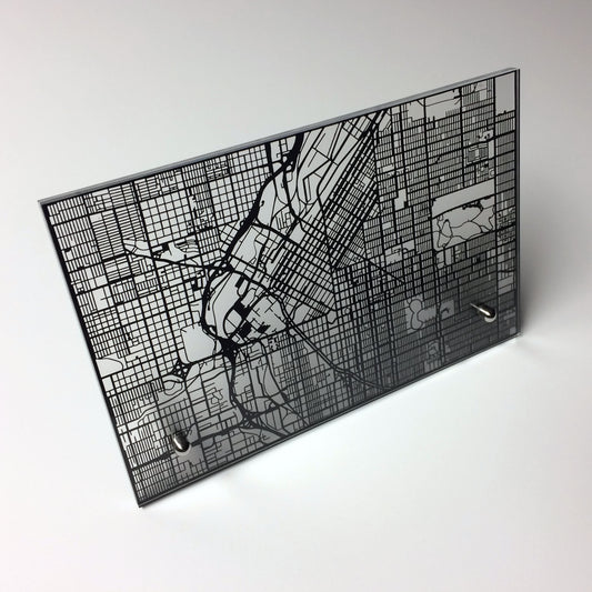 Denver CO laser cut desk map - CarbonLight