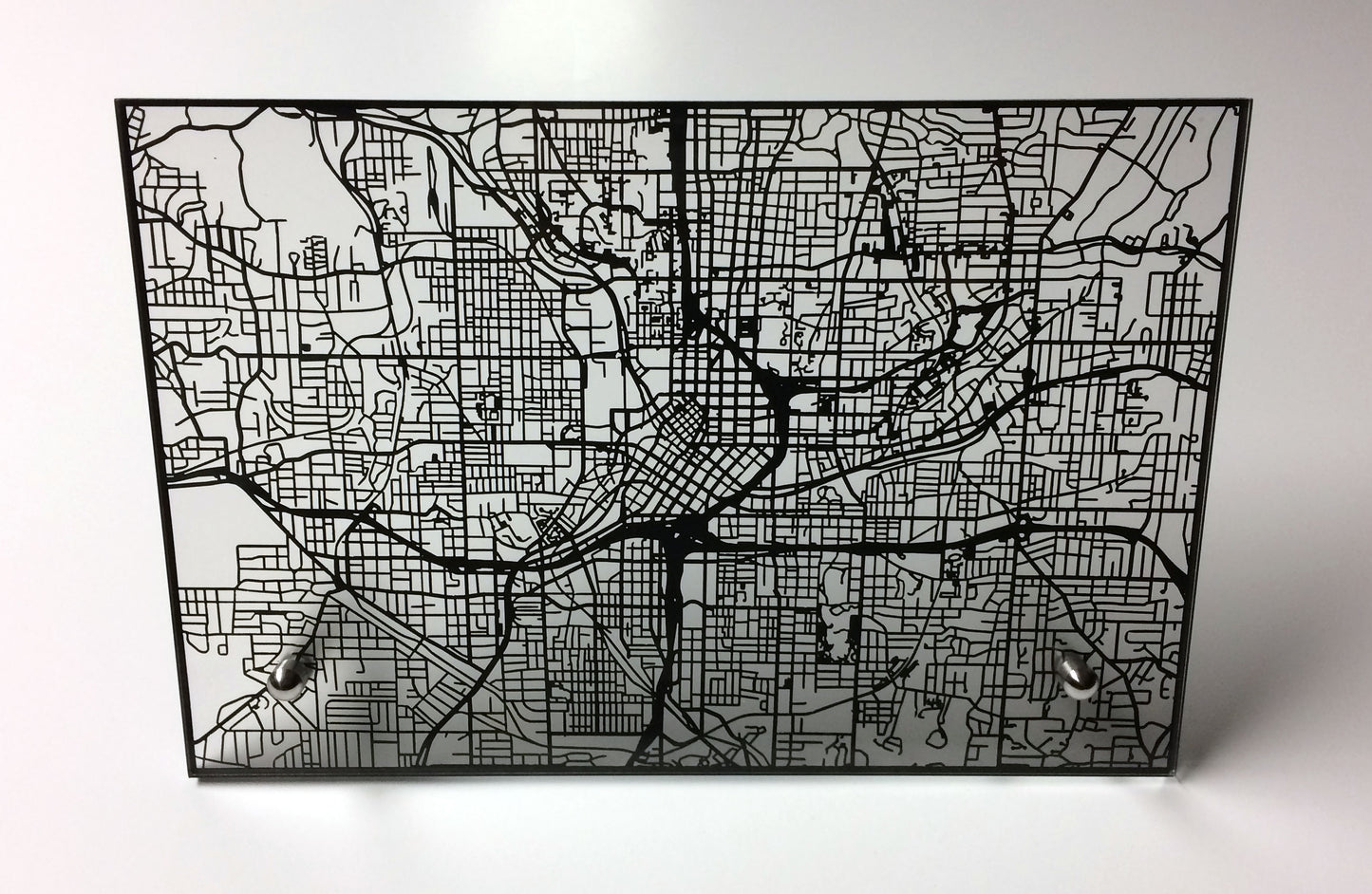 Atlanta laser cut desk map - CarbonLight