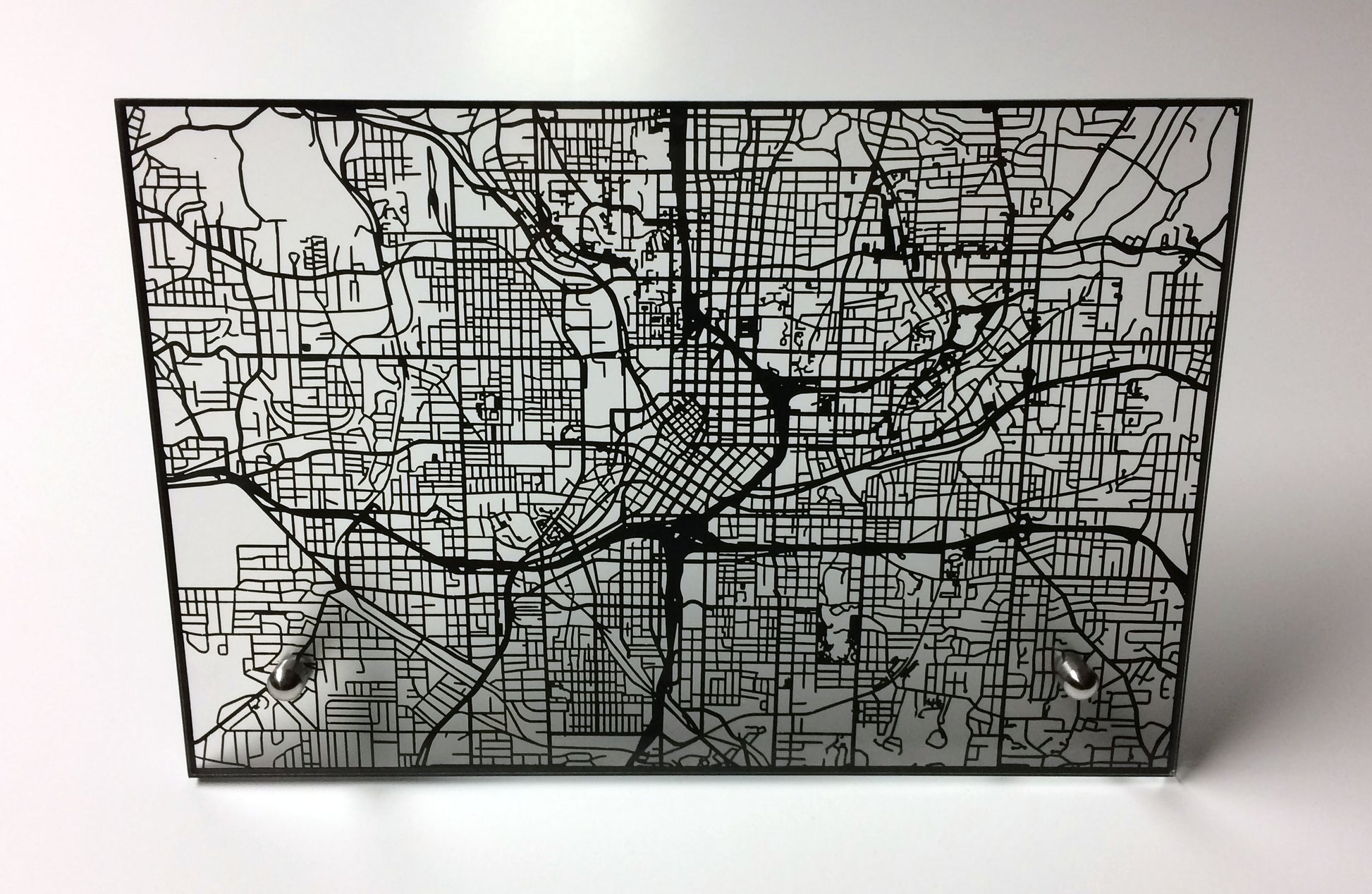 Atlanta laser cut desk map - CarbonLight