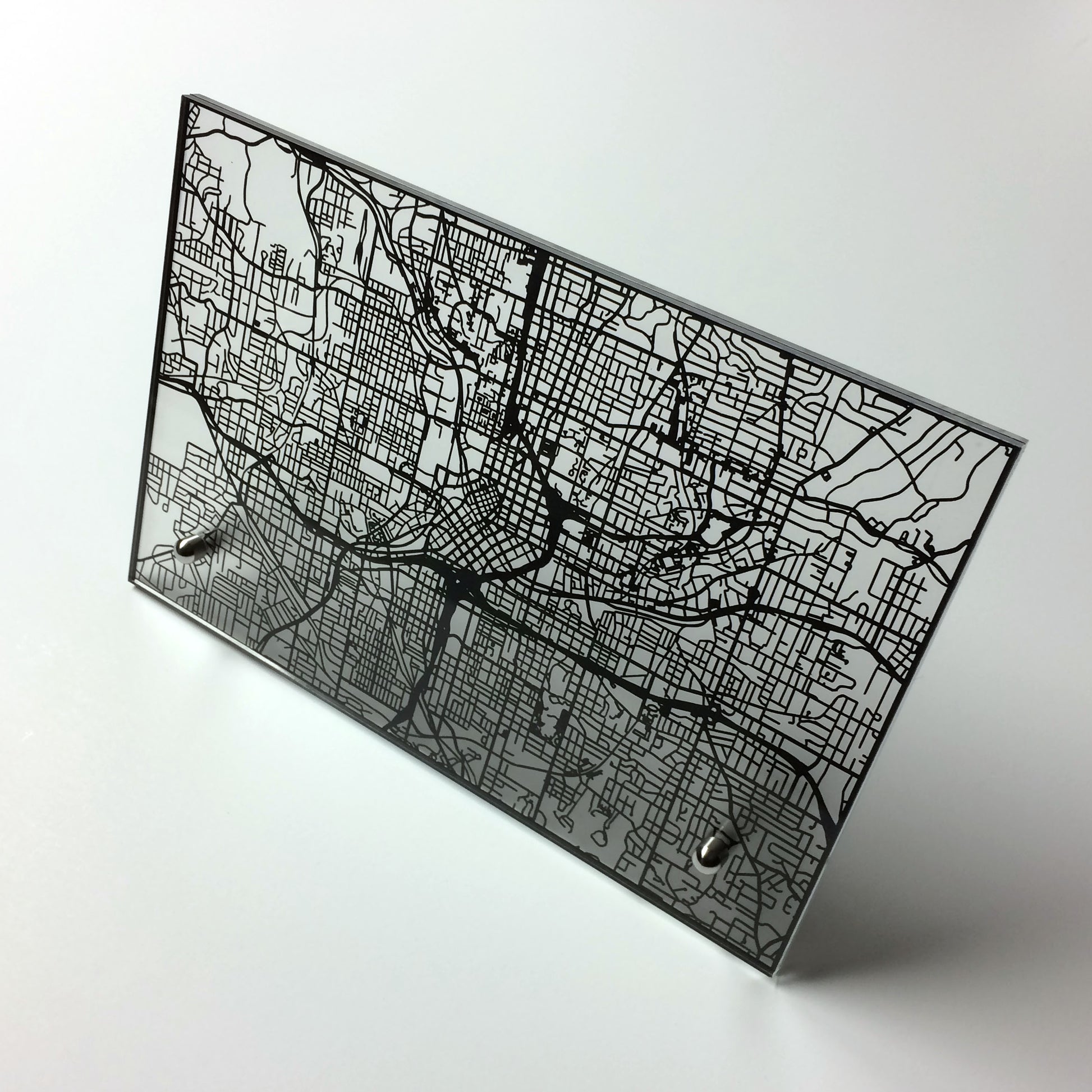 Atlanta laser cut desk map - CarbonLight
