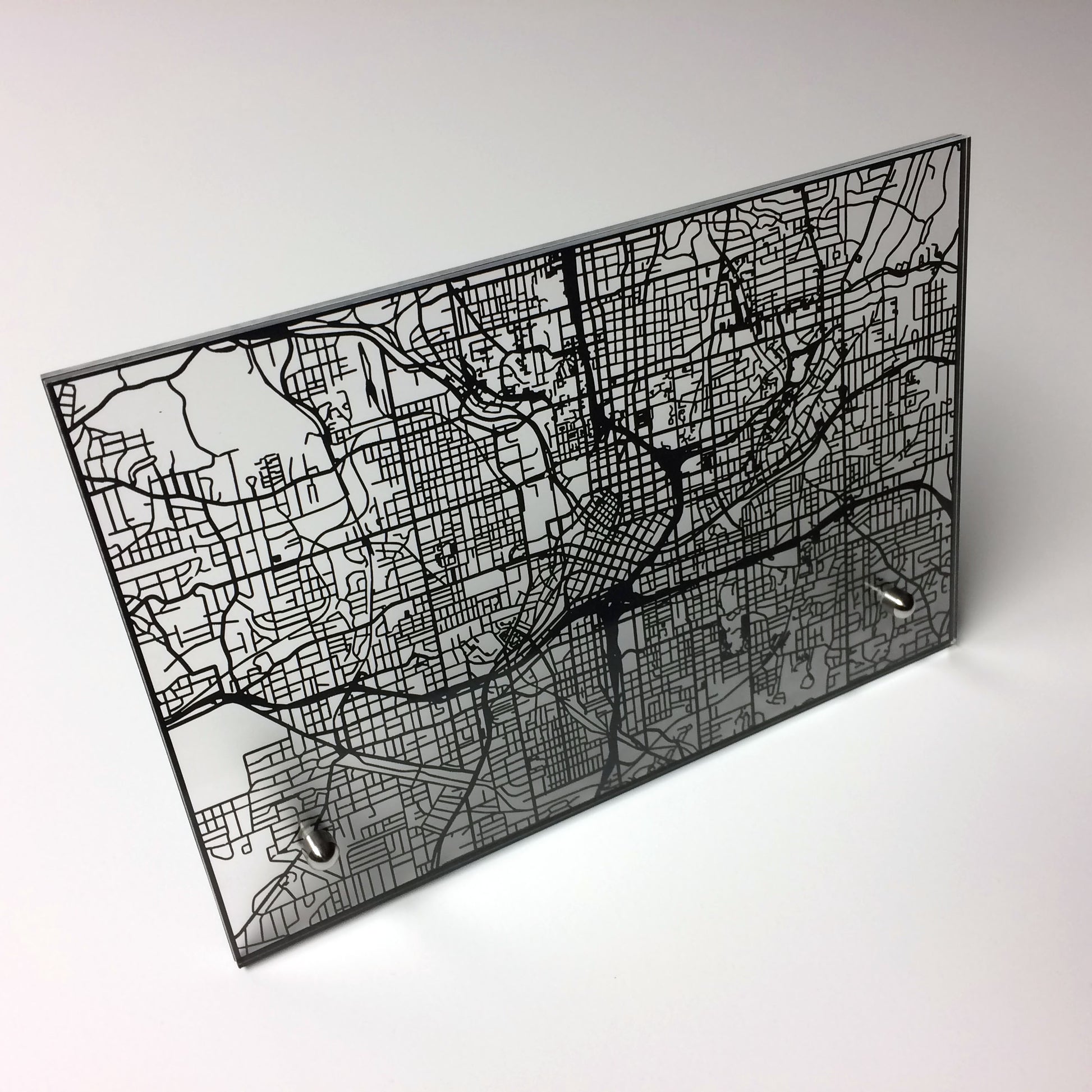 Atlanta laser cut desk map - CarbonLight