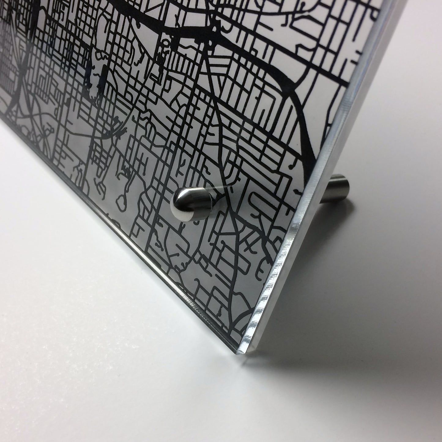 Atlanta laser cut desk map - CarbonLight