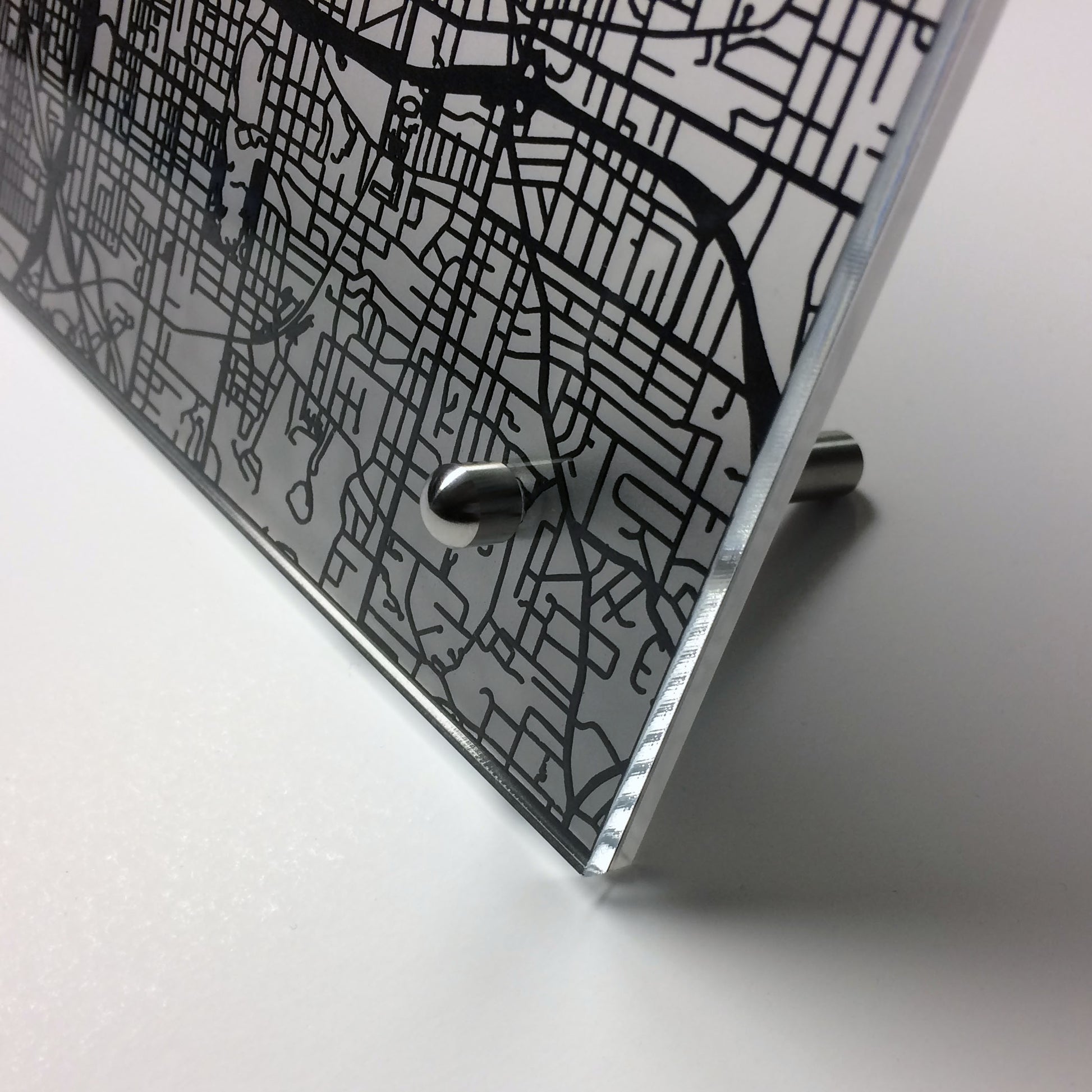 Atlanta laser cut desk map - CarbonLight