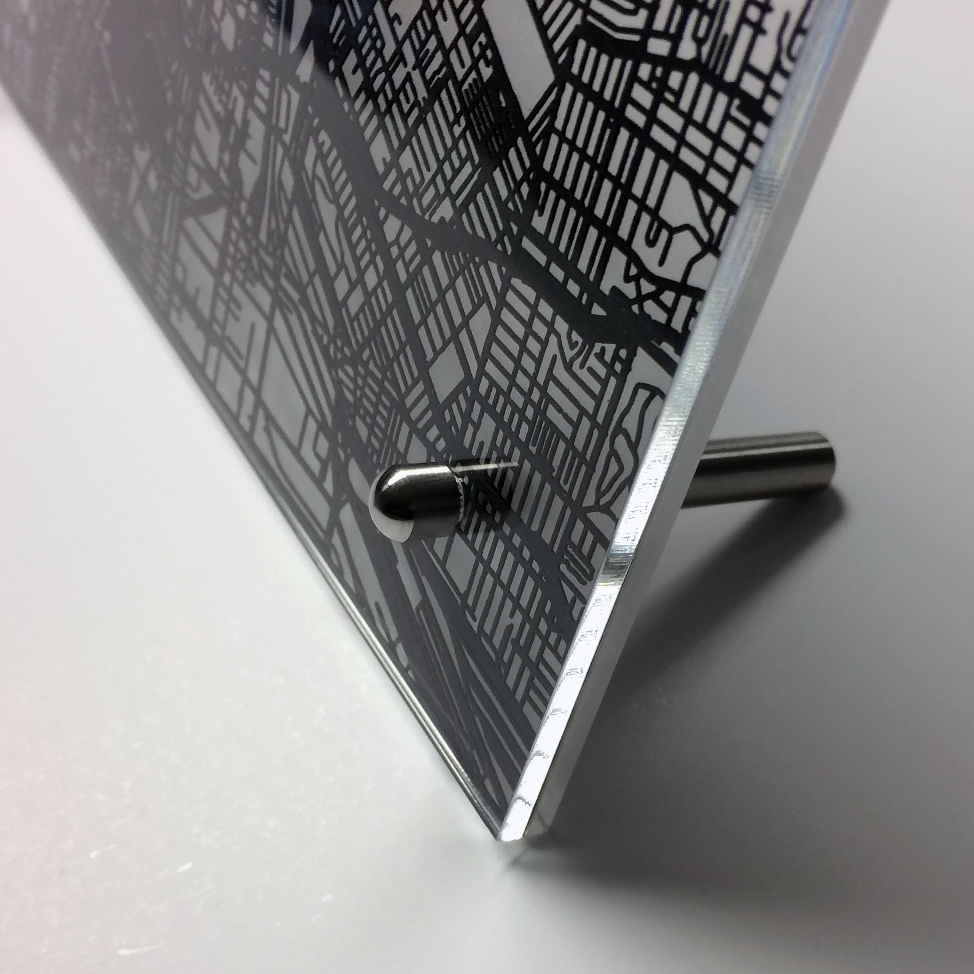 Los Angeles CA laser cut desk map - CarbonLight