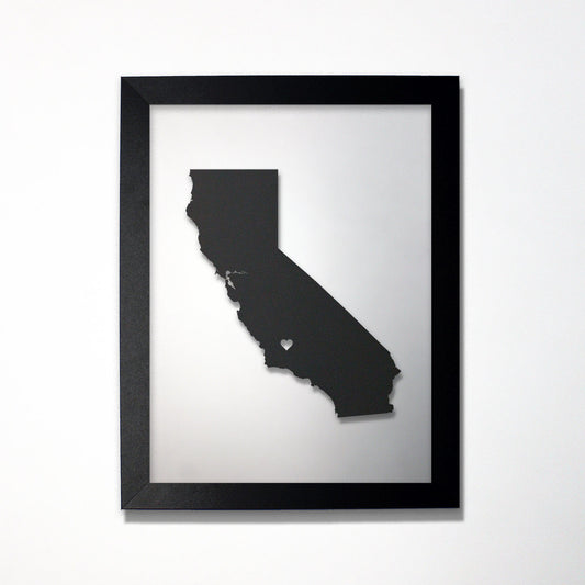 California laser cut map - CarbonLight