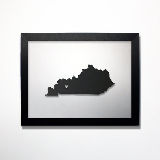 Kentucky laser cut map - CarbonLight