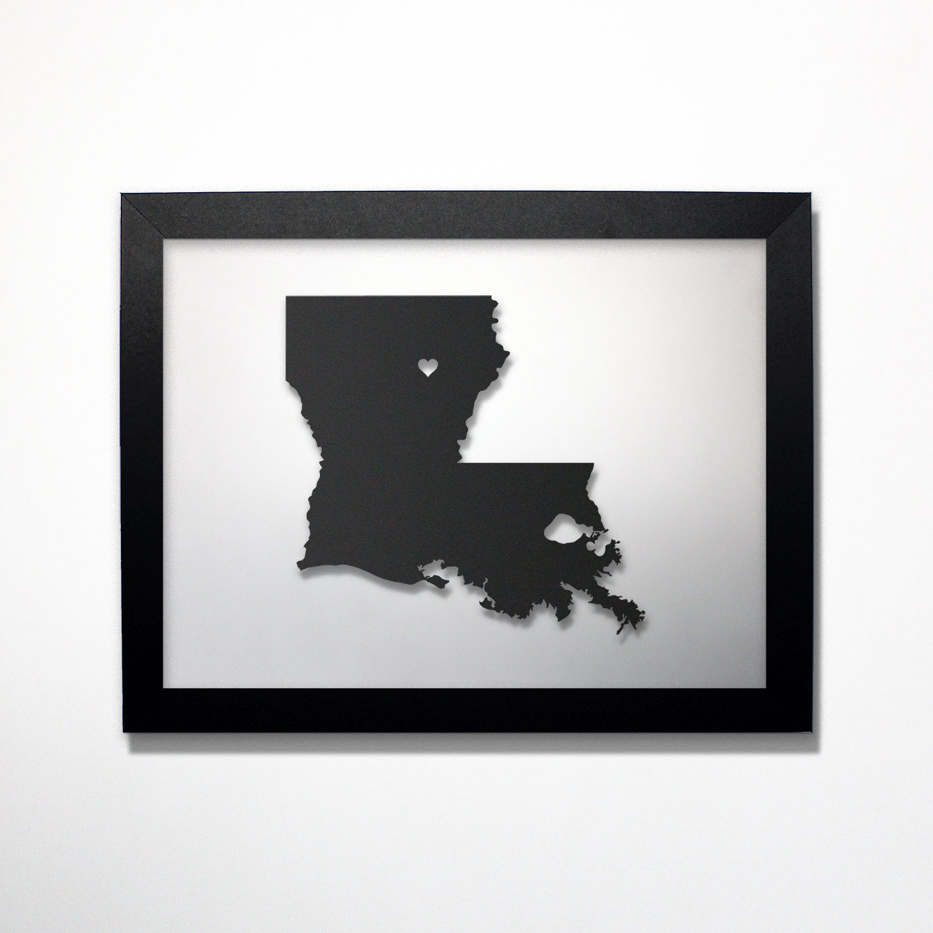 Louisiana laser cut map - CarbonLight