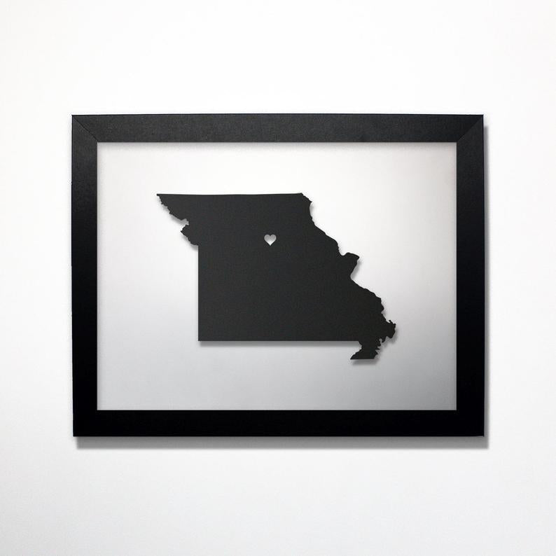 Missouri laser cut map - CarbonLight