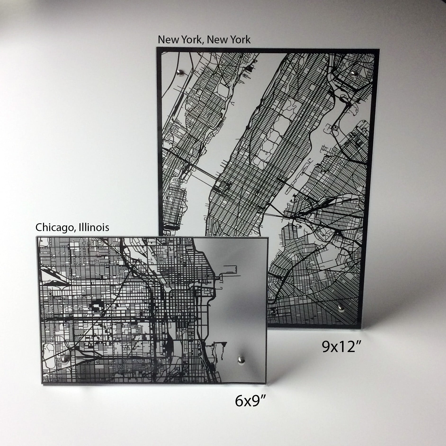 New York City laser cut desk map - CarbonLight