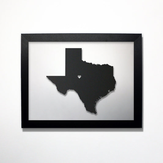 Texas laser cut map - CarbonLight